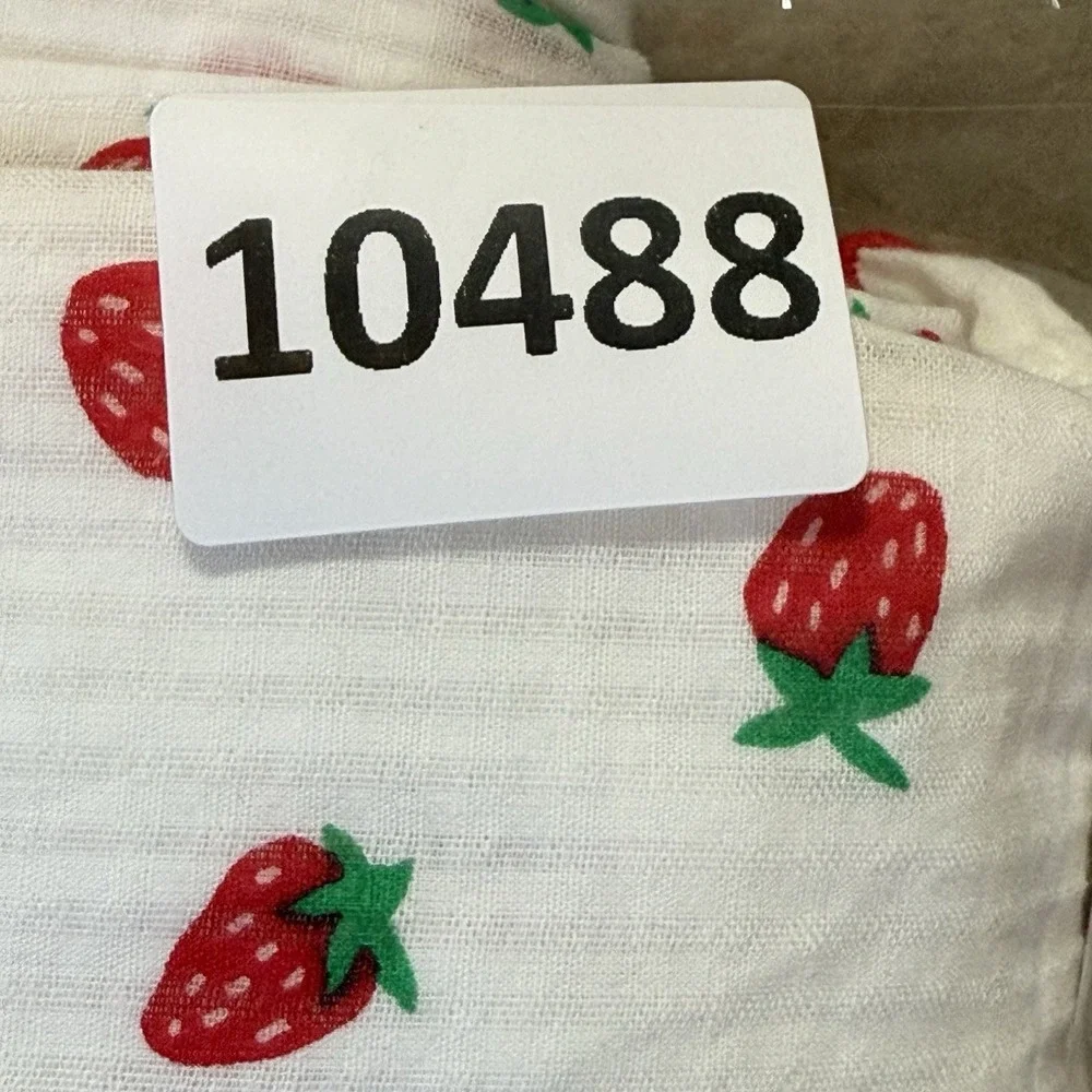 Stella McCartney Kids Dress Girls Size 12 White Red Strawberry Sleeveless Tiered - Picture 10 of 10